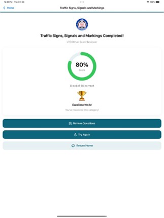 LTO Driver's Exam Reviewer screenshot