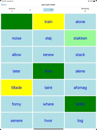 PickAPair Danish - English screenshot