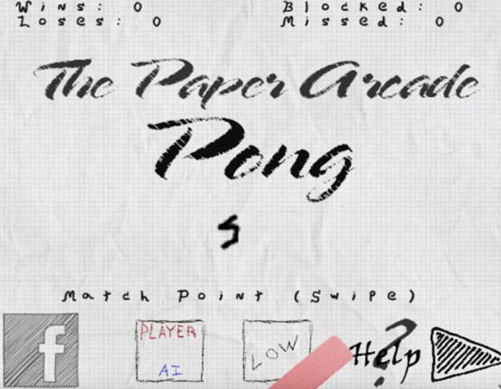 The Paper Arcade: Pong screenshot