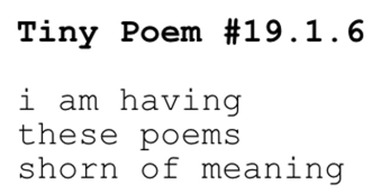 a trillion / quite tiny / little poems screenshot