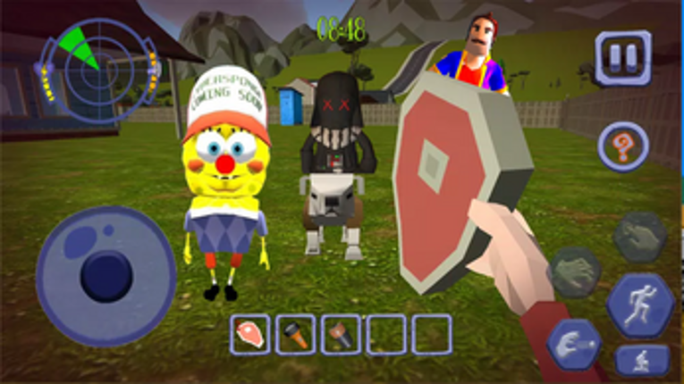 Mr. Night with Friends Basketball Player and Galactic Soldier Neighbor Image