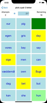 PickAPair Danish - English screenshot