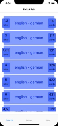 PickAPair German - English screenshot