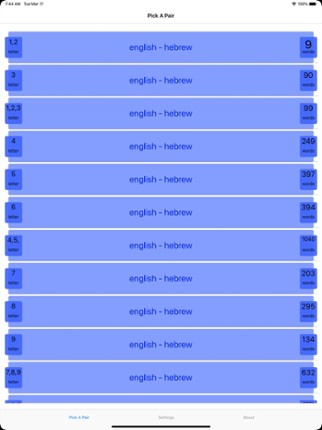 PickAPair Hebrew - English screenshot