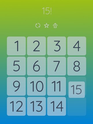 15! puzzle screenshot