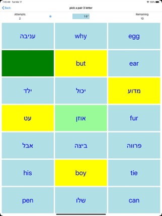 PickAPair Hebrew - English screenshot