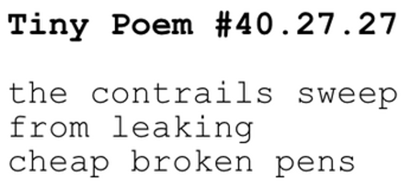 a trillion / quite tiny / little poems screenshot