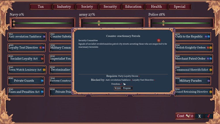 Fantasy Senate Simulator screenshot