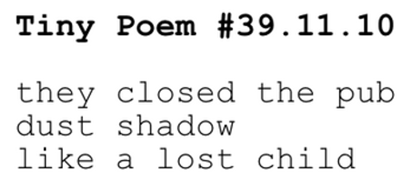a trillion / quite tiny / little poems screenshot