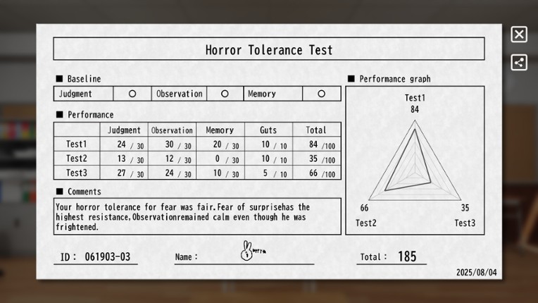 HorrorToleranceTest screenshot