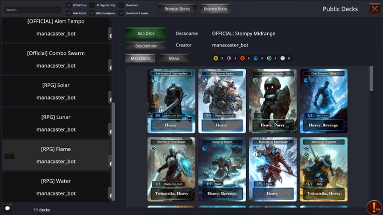 Manacaster screenshot