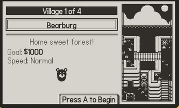 Bear Coin Blitz - Playdate screenshot