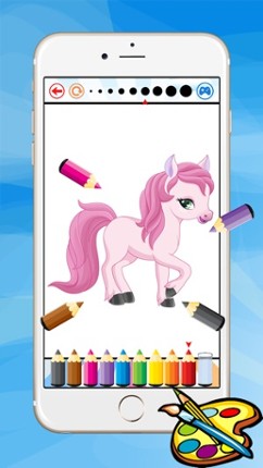 Coloring Book For Little Pony - Horse drawing for kid game Image