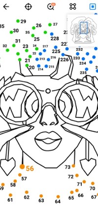 Dot to Dot to Coloring Image