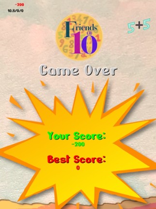 Friends Of Ten Math Drill Game screenshot