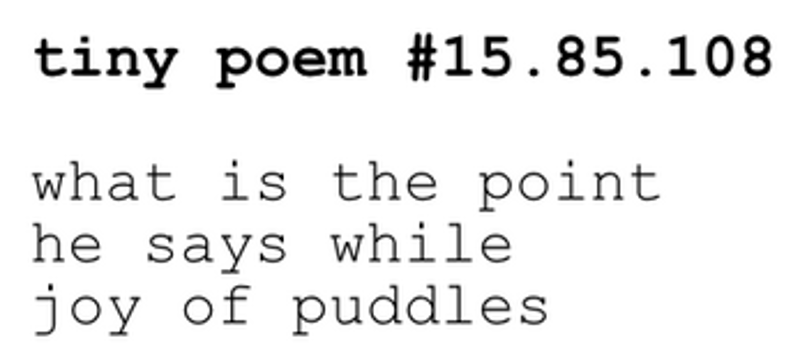 a trillion / quite tiny / little poems screenshot
