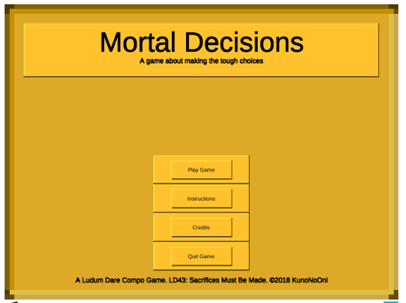 Mortal Decisions Game Cover