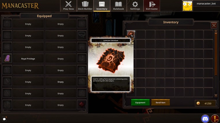 Manacaster screenshot