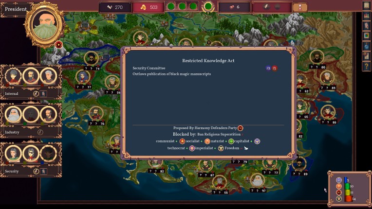 Fantasy Senate Simulator screenshot