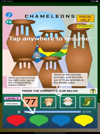 Chameleon Pattern Match Game screenshot