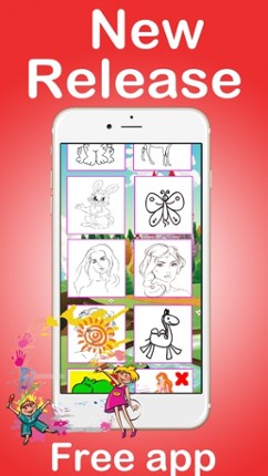 Girls Princess Coloring Pages Education Game screenshot