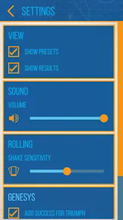 Genesys Dice screenshot
