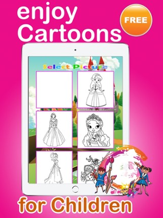 Girls Princess Coloring Pages Education Game screenshot