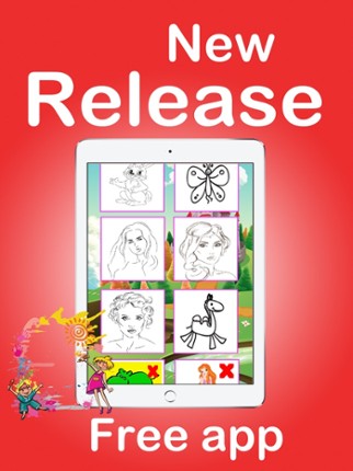 Girls Princess Coloring Pages Education Game screenshot