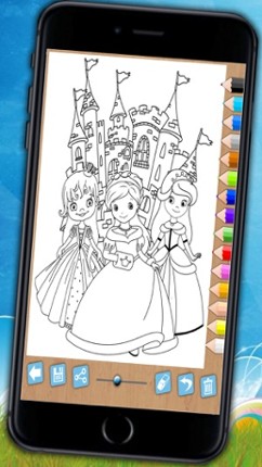 Paint and color princesses - Educational game screenshot