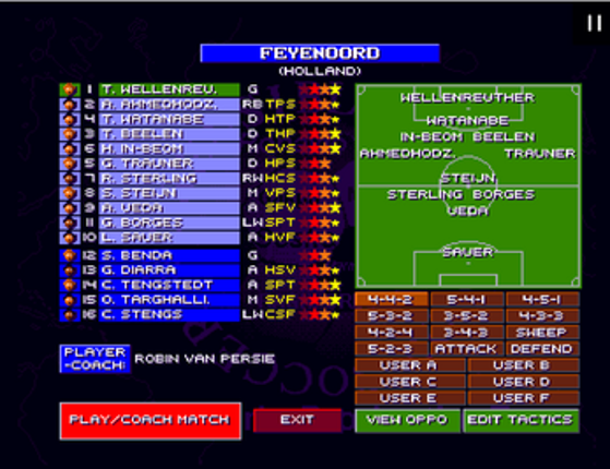Sensible World Of Soccer 26 HDF file screenshot