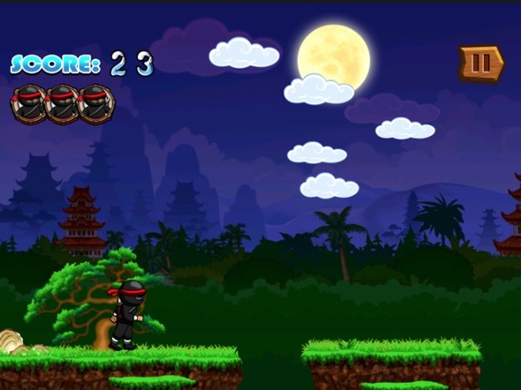 Baby Ninja Runs Behind Temple screenshot