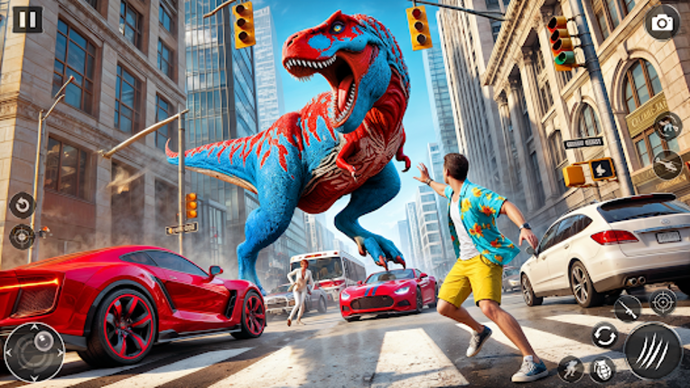 Angry Dinosaur City Attack Image