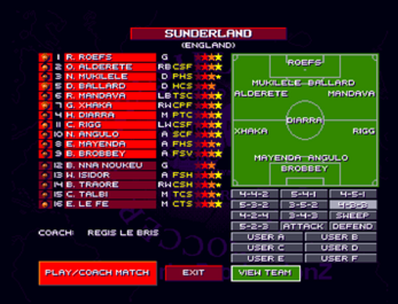 Sensible World Of Soccer 26 HDF file screenshot
