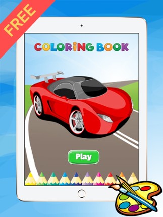 Super Car Coloring Book - Vehicle drawing for kid free game, Paint and color games HD for good kid screenshot