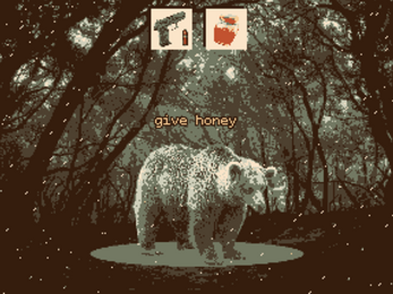 You wake up in a forest. It's raining. Image