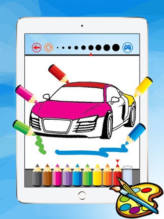 Super Car Coloring Book - Vehicle drawing for kid free game, Paint and color games HD for good kid screenshot