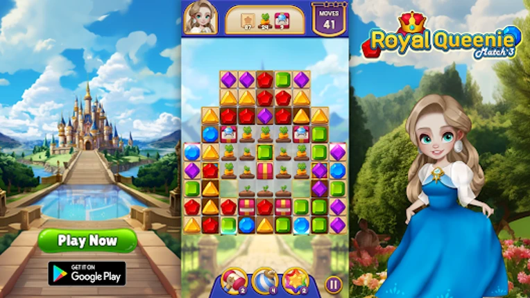Royal Queenie: Jewel Match 3 screenshot