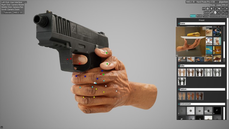 HAELE 3D - Hand Poses Pro - Drawing References screenshot