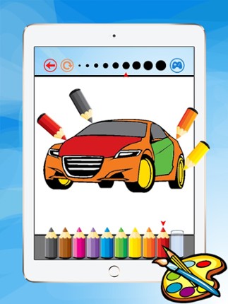 Super Car Coloring Book - Vehicle drawing for kid free game, Paint and color games HD for good kid screenshot