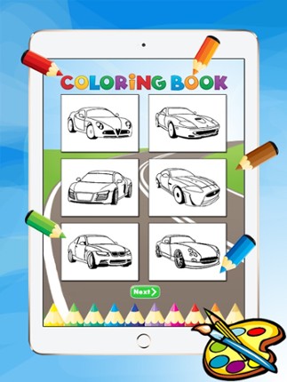 Super Car Coloring Book - Vehicle drawing for kid free game, Paint and color games HD for good kid Image