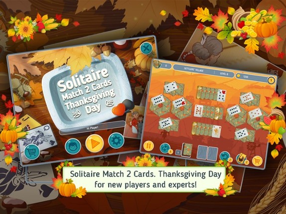 Solitaire Match 2 Cards Free. Thanksgiving Day Card Game screenshot