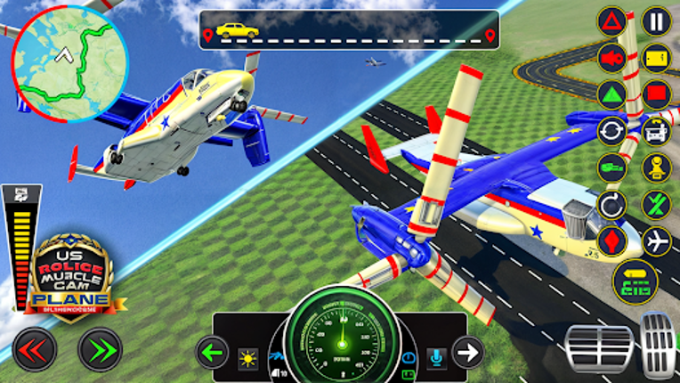 Police Muscle Car Cargo Plane screenshot
