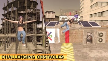 Parkour Stunt Girl Running Image