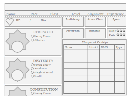 Games like D&D 5e Character Booklet
