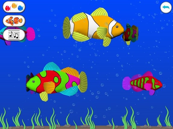 Dancing fishes. 3D Coloring App screenshot