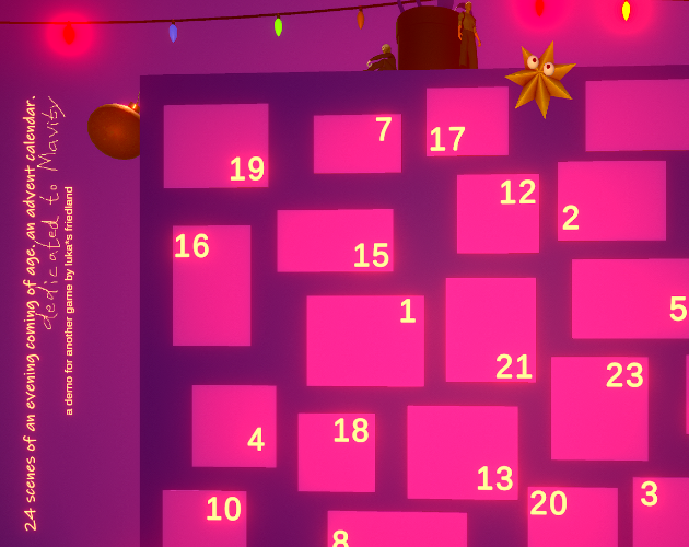 Games like 24 scenes of an evening coming of age. an advent calendar.