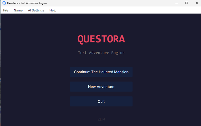 Questora Adventure Game Engine with AI Image