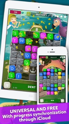 Wuzzle: Words with color match game to play with letters in a new original way incuding awsome wordsearch, anagrams and good educational board mini games to learn spelling and vocabulary. Free! screenshot