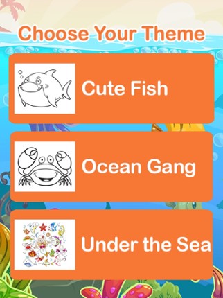 Sea Animals Coloring Pages for Preschool and Kindergarten HD Free screenshot