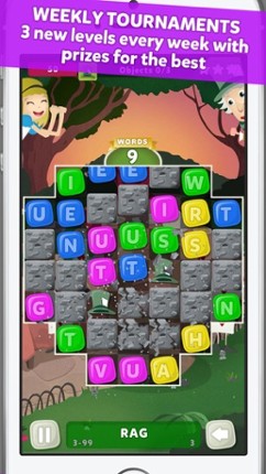 Wuzzle: Words with color match game to play with letters in a new original way incuding awsome wordsearch, anagrams and good educational board mini games to learn spelling and vocabulary. Free! screenshot